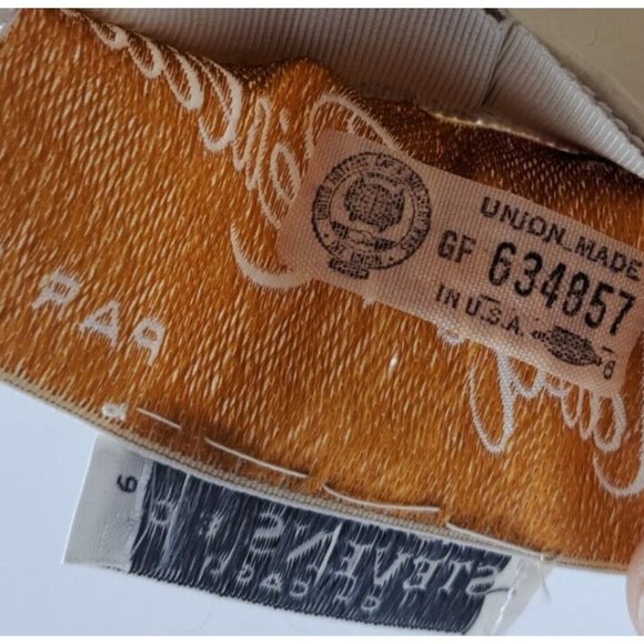 Women's Vintage Adolfo Realites Hat Bowler White Felt Striped Rainbow Brim Bow S - Picture 9 of 10